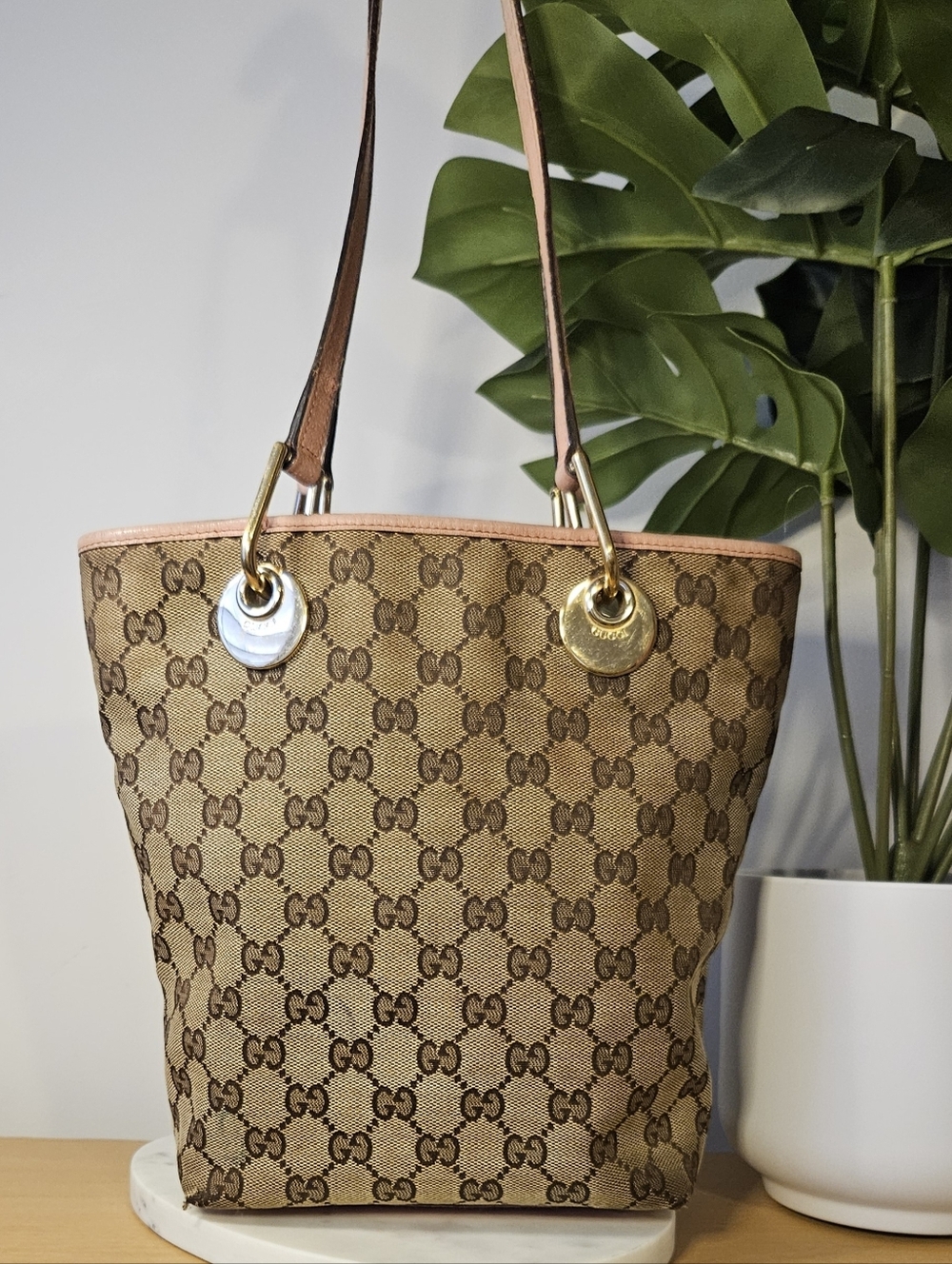 Gucci Elcipse GG Tote with Pink Trim ✨️